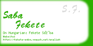 saba fekete business card